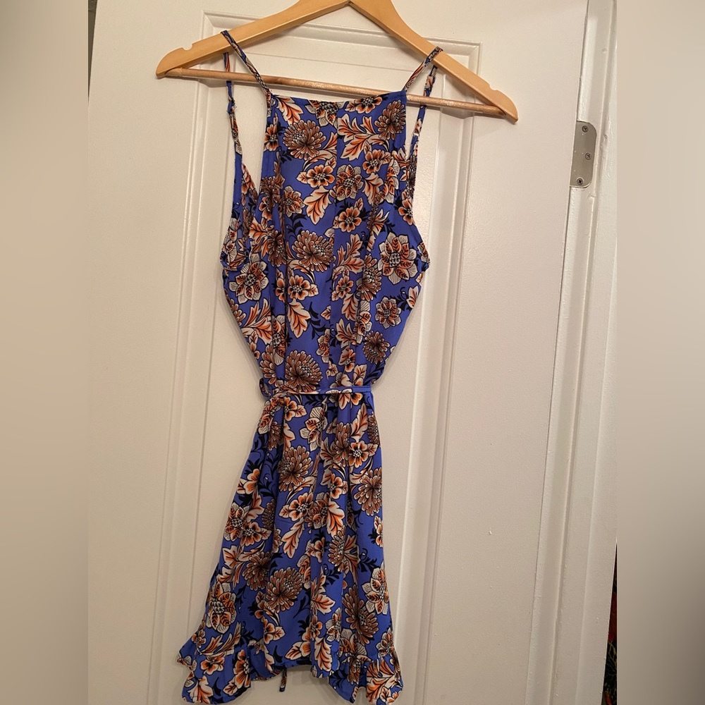 Dance & Marvel High Neck Blue Floral Romper S